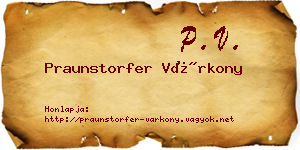 Praunstorfer Várkony névjegykártya